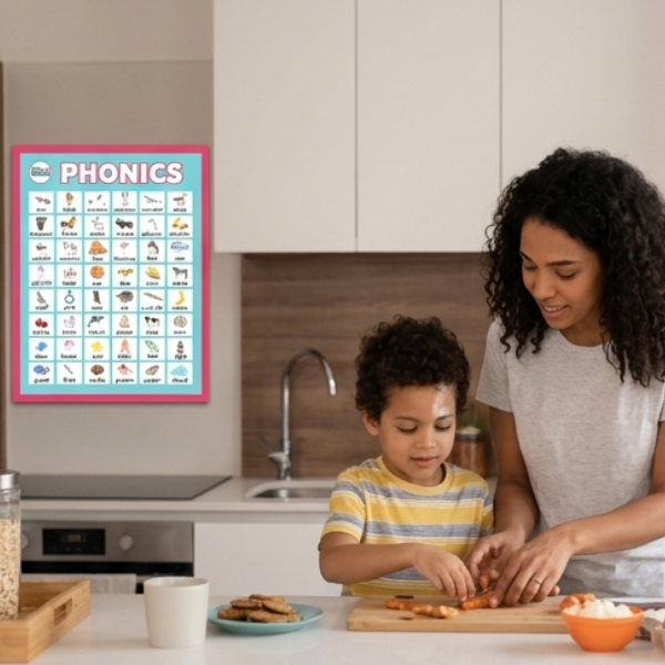 English Alphabet & Phonics Poster Set (Ages 3&ndash;7)