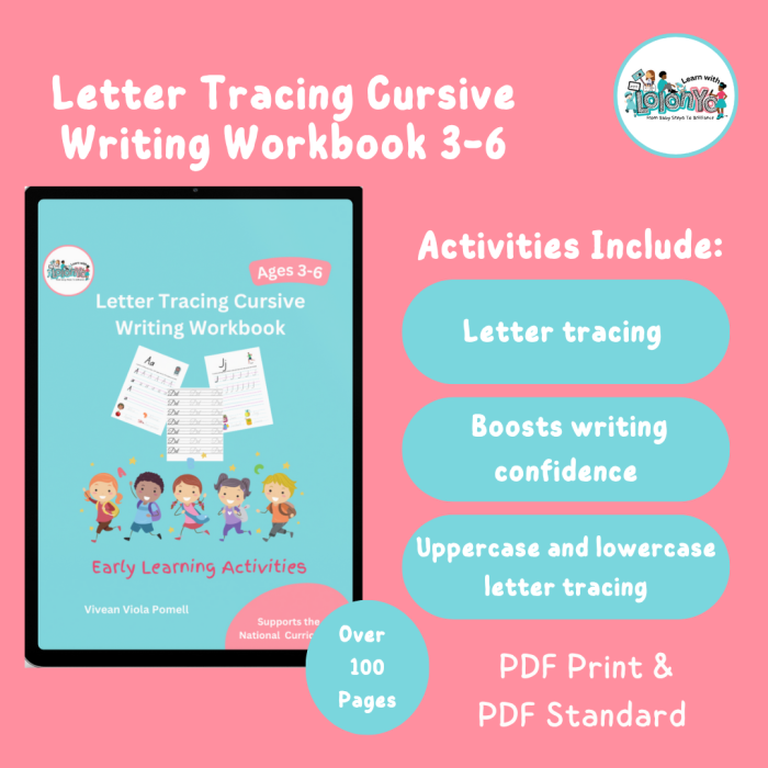 Letter Tracing Cursive Writing Workbook for Ages 3&ndash;6
