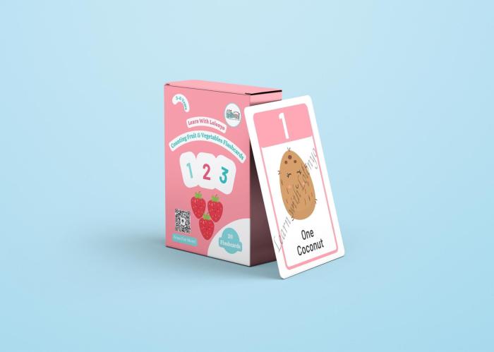 Counting Fruits & Vegetables Flashcards | Aged 3 - 6 | Counting exercise | Fruit and number matching exercise | Sorting activity